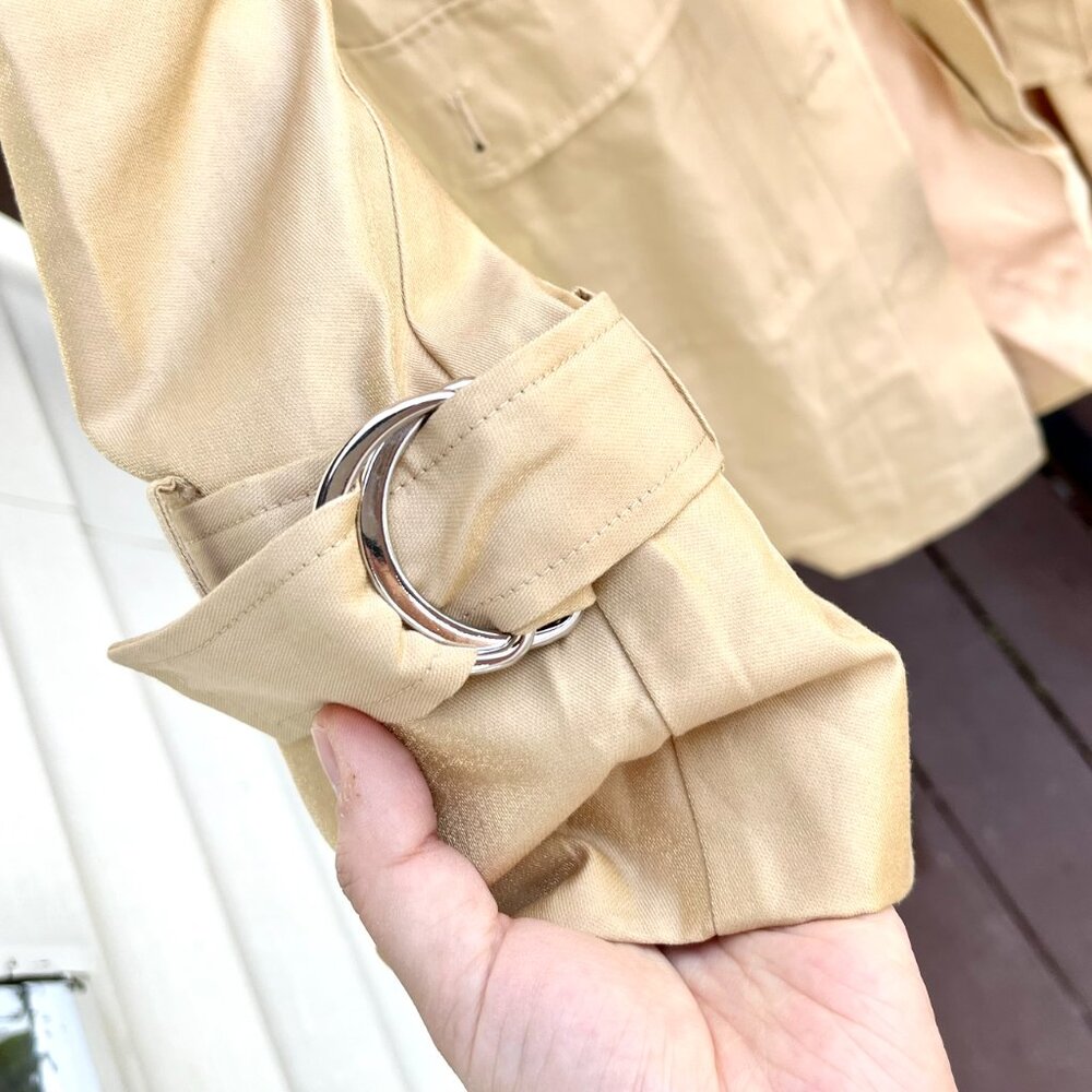 Khaki Beige Women Long Coat - Roem - Picture 3 of 8